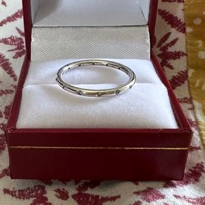 Silver droplets CZ ring size 60